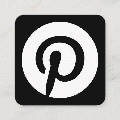 Pinterest logo social media black and white promo calling card