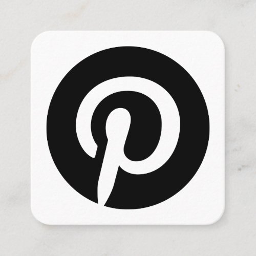 Pinterest logo social media black and white promo calling card