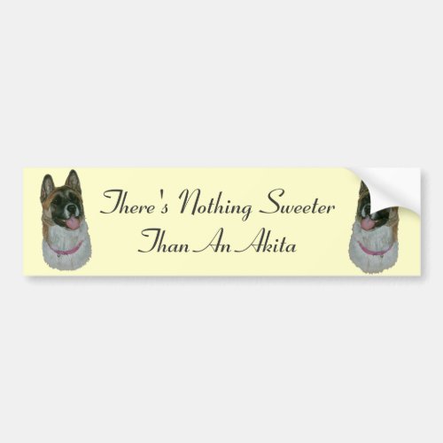 pinto akita dog realist portrait original slogan bumper sticker