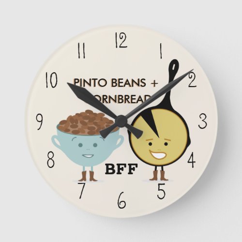 Pinto Beans  Cornbread Best Friends Clock