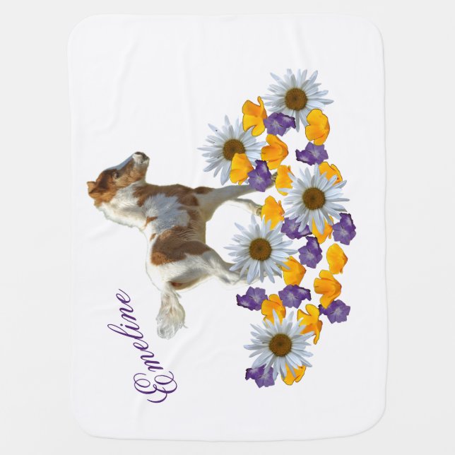 Pinto Colt Running Right Baby Blanket (Front)