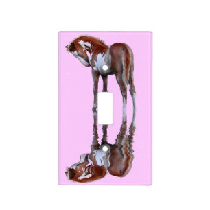 Pinto Filly Ranch Horse - Equine Photo Light Switch Cover