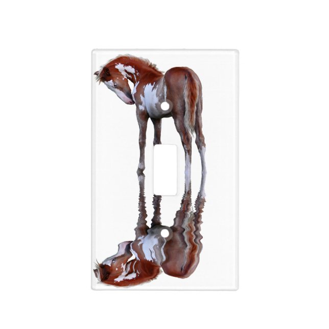 Pinto Filly Ranch Horse - Equine Photo Light Switch Cover (Front)