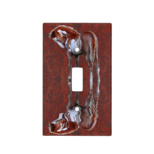 Pinto Filly Ranch Horse & Tooled leather-effect Light Switch Cover