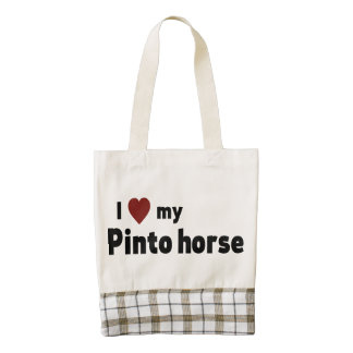 Pinto horse zazzle HEART tote bag