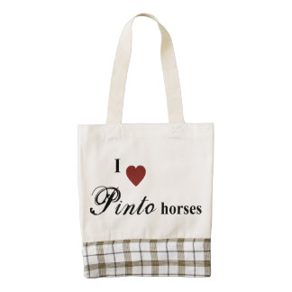 Pinto horses zazzle HEART tote bag