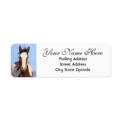 Pinto Mustang Horse Return Address Label