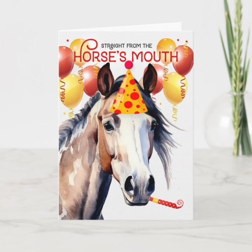 Pinto Paint Horse Funny Birthday Card