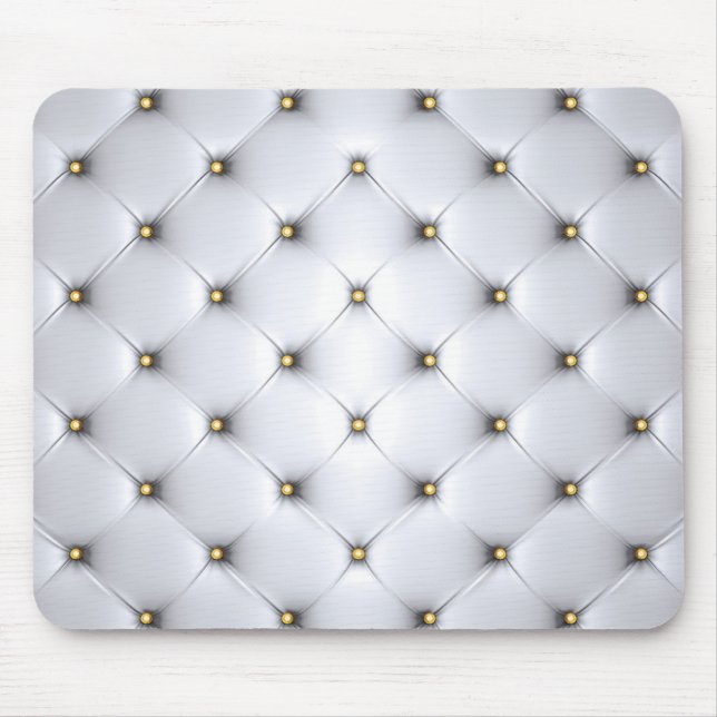 Pintuck look white and gold elegant  mouse pad (Front)
