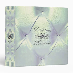 Pintuck satin look and diamond silver blue 3 ring binder