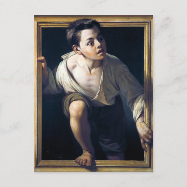 Pintura "Escapando de la crítica" Trampantojo Art Postcard (Front)