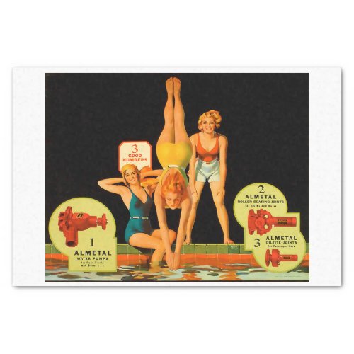Pinup 1940s 50s Swimsuit Girls  Tissue Paper
