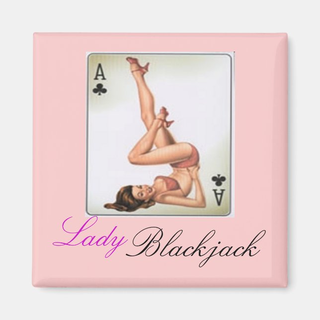 pinup-2-1, Lady, Blackjack Magnet (Front)