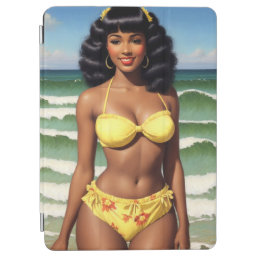 Pinup Black Girl Yellow Bikini Beauty iPad Air Cover