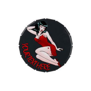 retro pin up girls tin