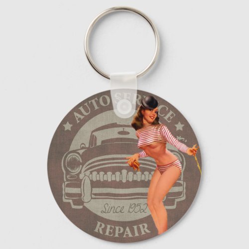 Pinup Car Keychain