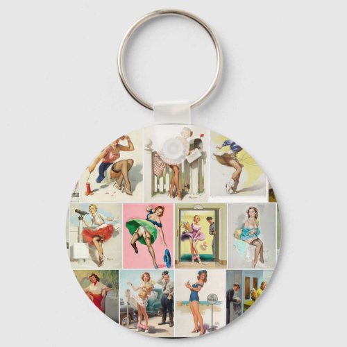 Pinup Collection Pin Up Art Keychain