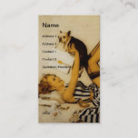 Pinup Girl And Dog Business Card at Zazzle