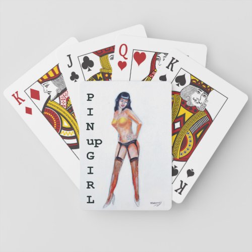 pinup girl art poker cards
