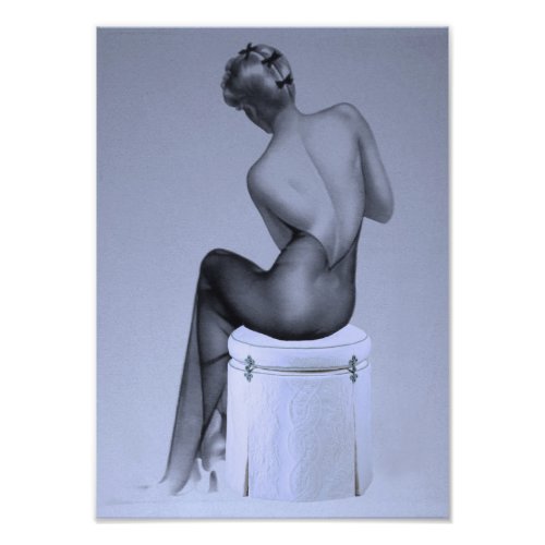 Pinup Girl Blue Photo Print