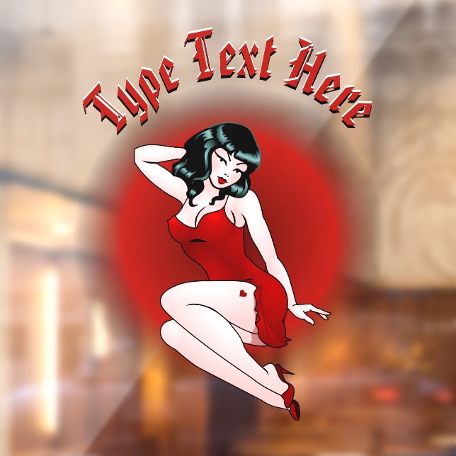 Pinup Girl Decals Custom 50s Pinup Window Decal (Sheet 2)