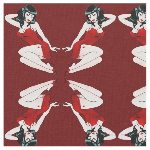 Pinup Girl Fabric Retro Tattoo Pin Up Girl Fabric