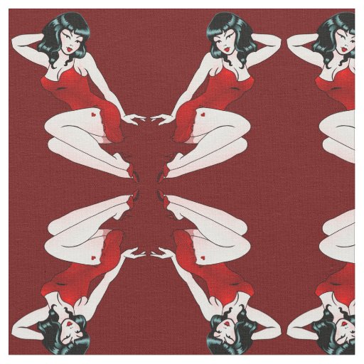 Pinup Girl Fabric Retro Tattoo Pin Up Girl Fabric