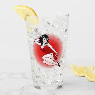Pinup Girl Glasses Personalized Retro Pinup Glass