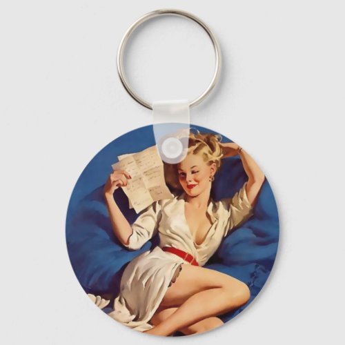 Pinup girl keychain