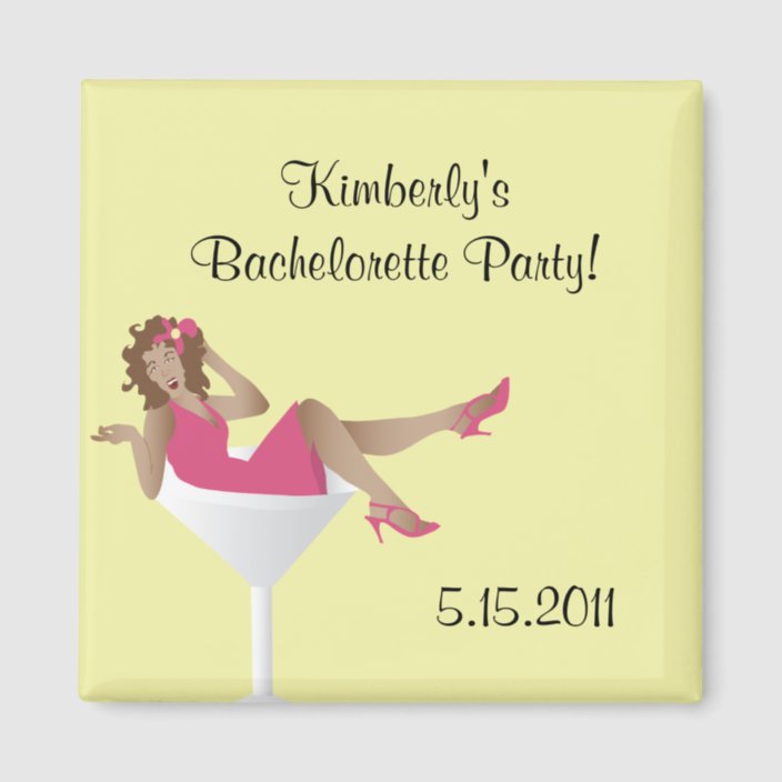 Pinup Girl Martini Glass Bachelorette Party Mag Magnet Zazzle Com