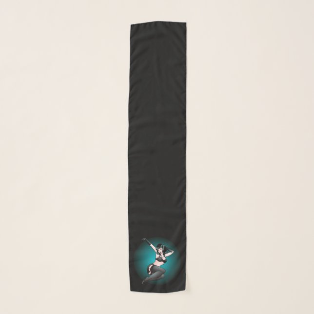 Pinup Girl Scarf Jazz Pinup Girl Art Scarves (Front)