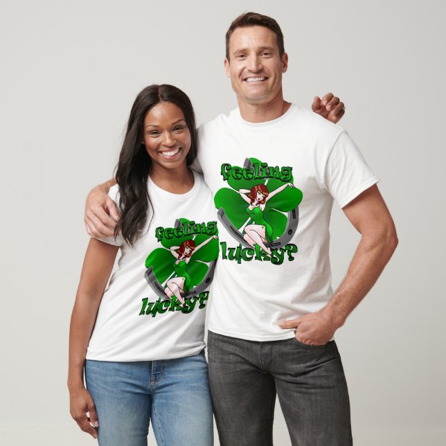 Pinup Girl Shirt Lucky Irish Pinup Shirts (Unisex)