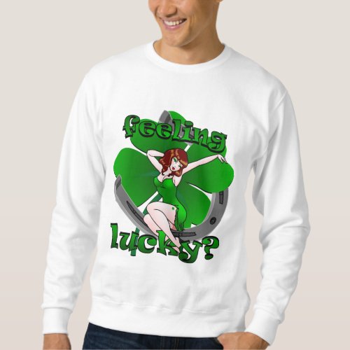 Pinup Girl Sweatshirt Lucky Irish Pinup Shirt