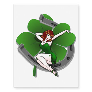 Pinup Girl Temporary Tattoo Lucky Pin-up Tattoo