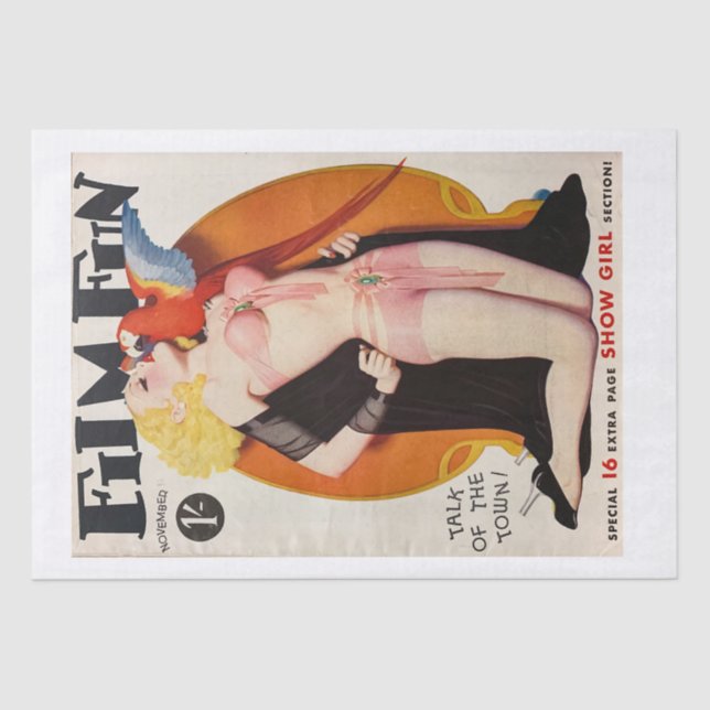 Pinup Girl & the Parrot  Tissue Paper (Front)