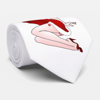 Pinup Girl Tie 50's Christmas Pinup Girl Retro Art