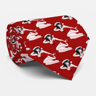 Pinup Girl Tie 50's Christmas Pinup Girl Retro Art