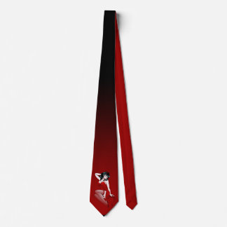 Pinup Girl Tie 50's Devil Pinup Halloween Necktie