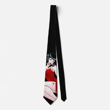 Pinup Girl Tie 50's Pinup Girl Neckties Retro Art by artist_kim_hunter at Zazzle