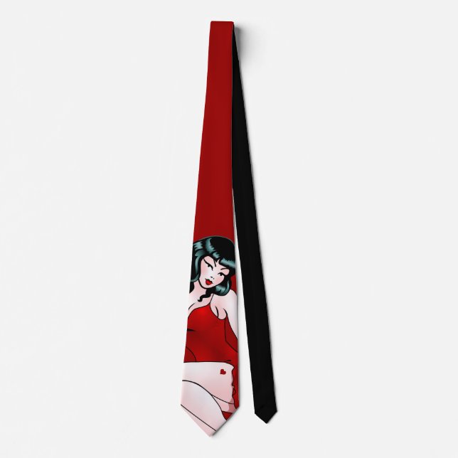 Pinup Girl Tie 50's Pinup Girl Neckties Retro Art (Front)