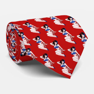 Pinup Girl Tie USA Pinup Necktie 4th of July  Ties