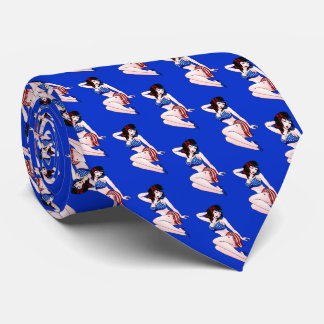 Pinup Girl Tie USA Pinup Necktie 4th of July  Ties