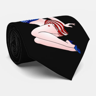 Pinup Girl Tie USA Pinup Necktie 4th of July Ties