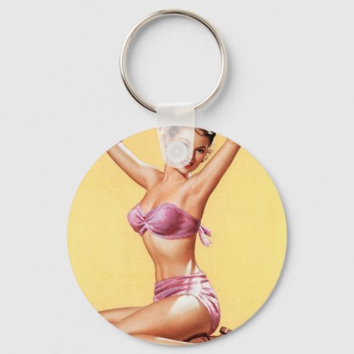 pinup girl world war 2 style nose art vintage keychain