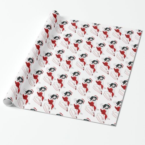 Pinup Girl Wrapping Paper Christmas Pin Up Paper