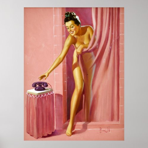 Pinup in Shower Poster