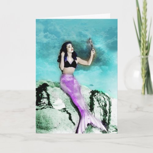 Pinup Mermaid Greeting Card