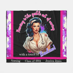 Pinup_ Nurse Badass Fleece Blanket