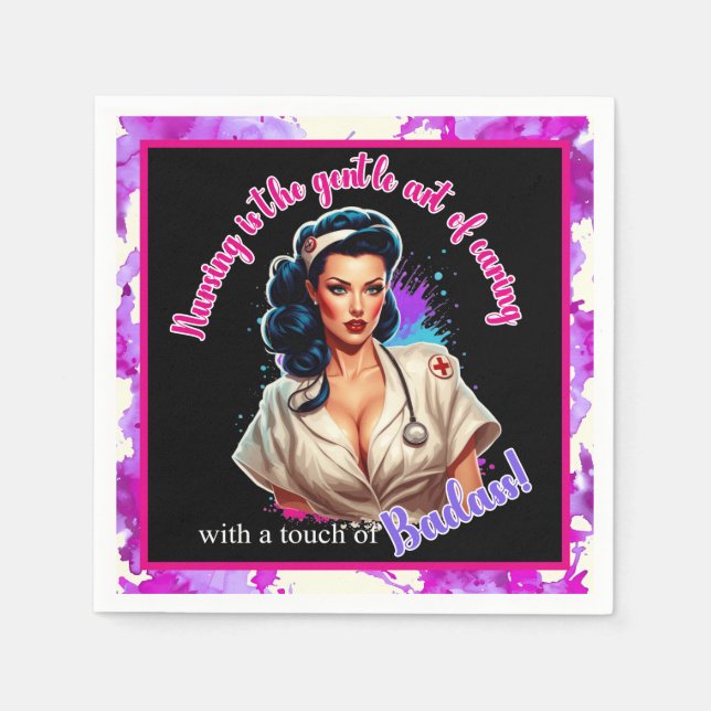 Pinup_ Nurse Badass  Napkins (Front)