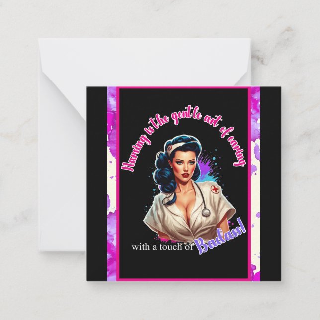 Pinup_ Nurse Badass Note Card (Front)